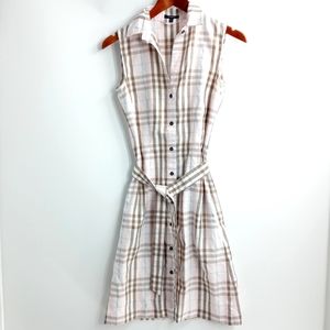 Burberry Beige Pink Multicolor Nova Check Shirt Dress